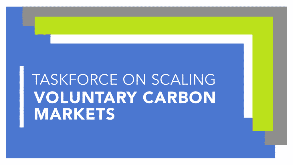 The Taskforce on Scaling Voluntary Carbon Markets; is a private sector initiative working to scale the voluntary carbon credit market to help meet the goals