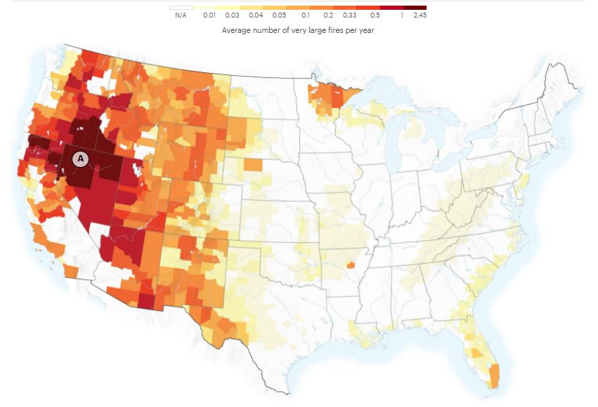 new climate maps show transformed United States wildfires