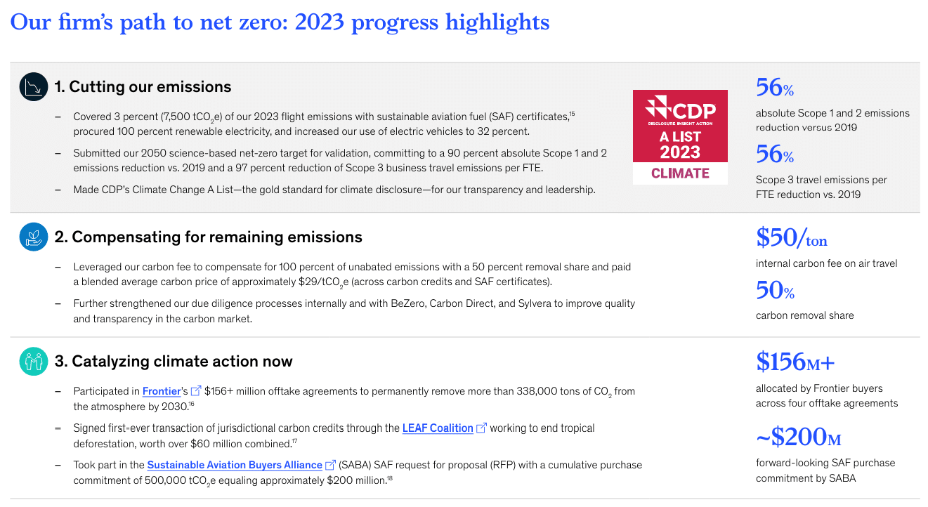 McKinsey path to net zero 2023 progress