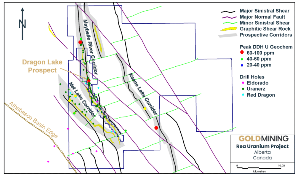 Goldmining Rea project locational map