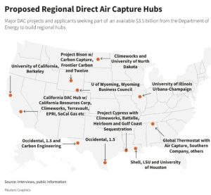 DAC Projects in US, prosed DAC hubs