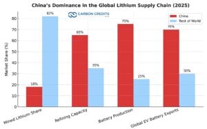China in global lithium supply chain 2025