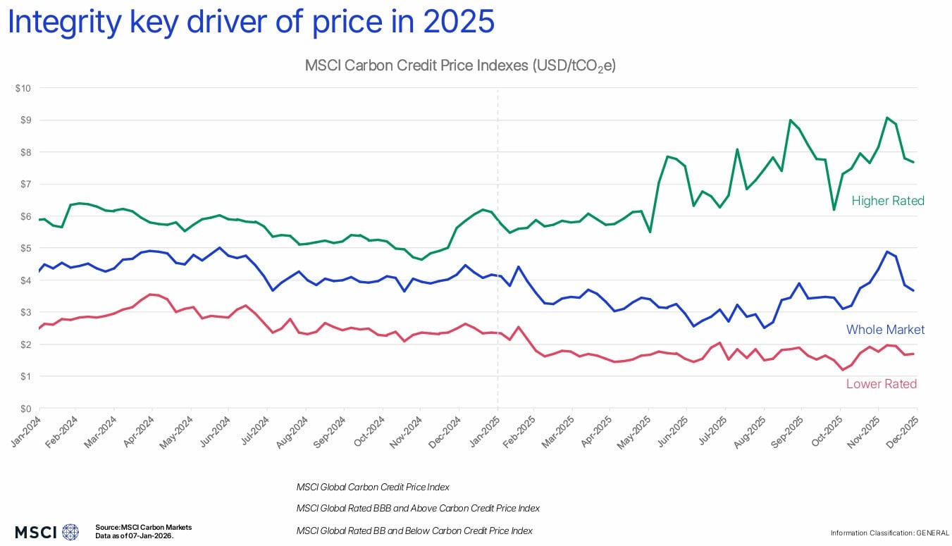 carbon credit price 2025 MSCI