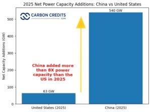 China vs United States power capacity additions 2025