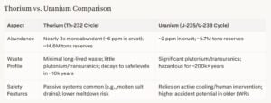thorium vs uranium