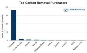 Top 10 carbon removal purchases cdr.fyi data