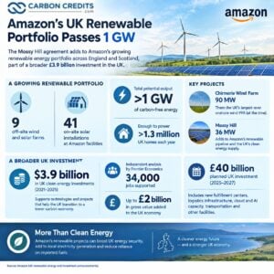 Amazon UK Renewable Portfolio Passes 1 GW